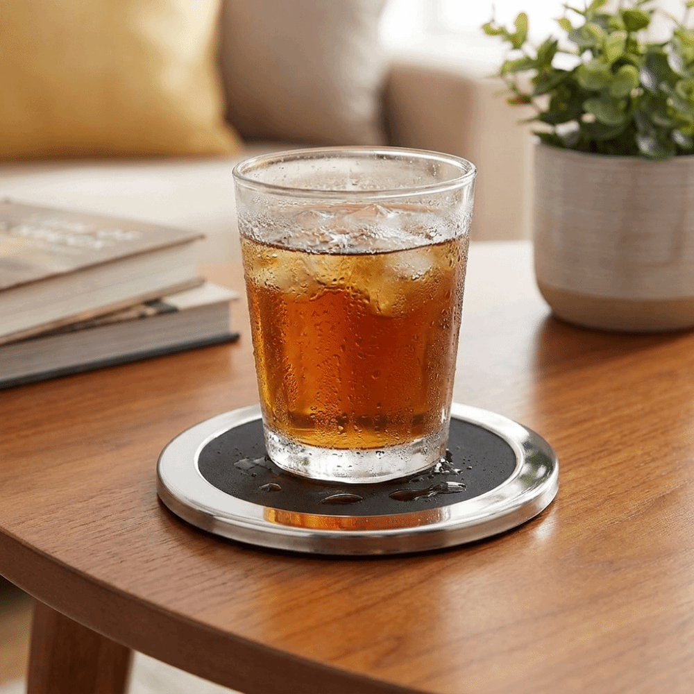 6PCS/SET Round Stainless Steel - đánh giá và giá Marble Coaster Set