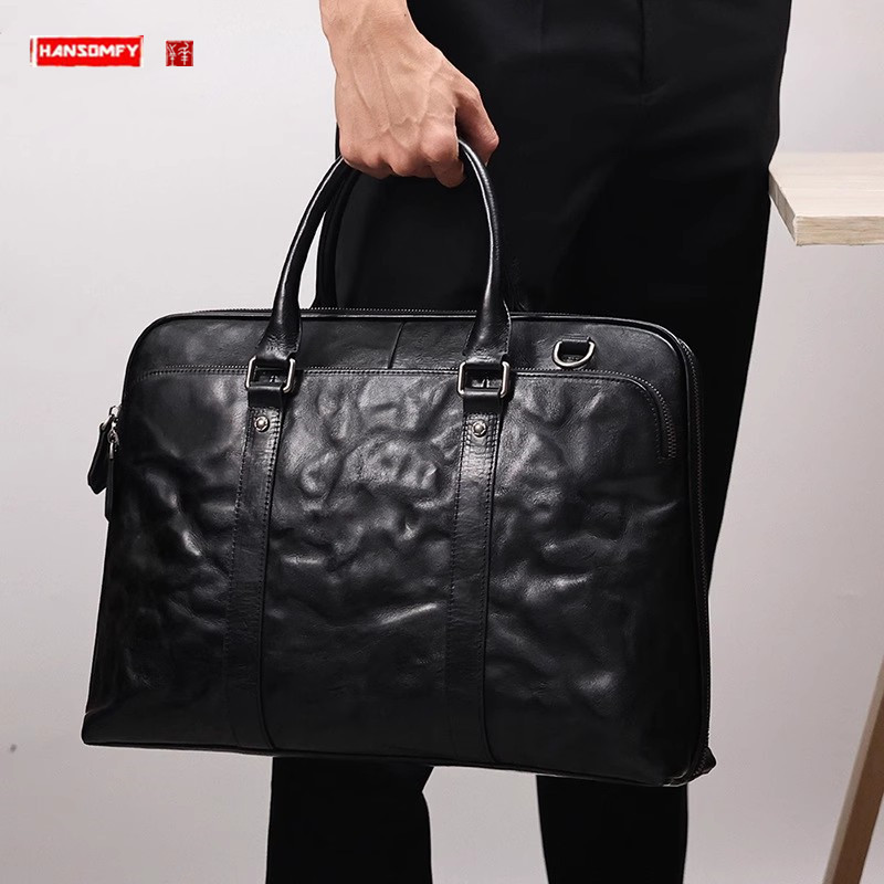 2025 New Genuine Leather Men's - đánh giá và giá Leather Briefcase