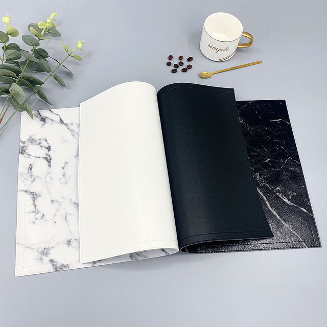 2 Chiếc 3 PU Sang Trọng Bộ Đồ  - đánh giá và giá Marble Coaster Set