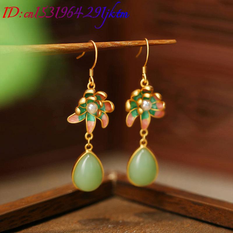 Green Natural Jade Water Drop  - đánh giá và giá Gold Plated Jewelry