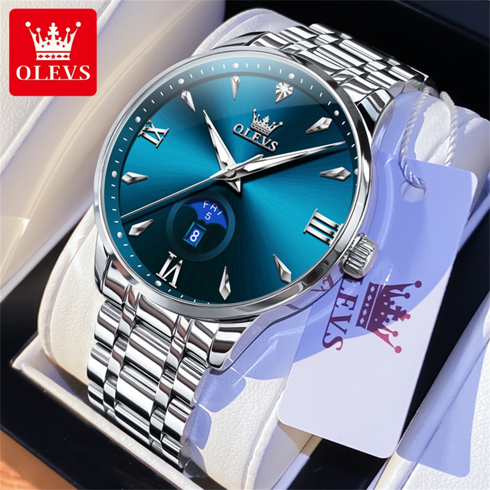 OLEVS Moon Phase men's watches - đánh giá và giá Luxury Watch Men