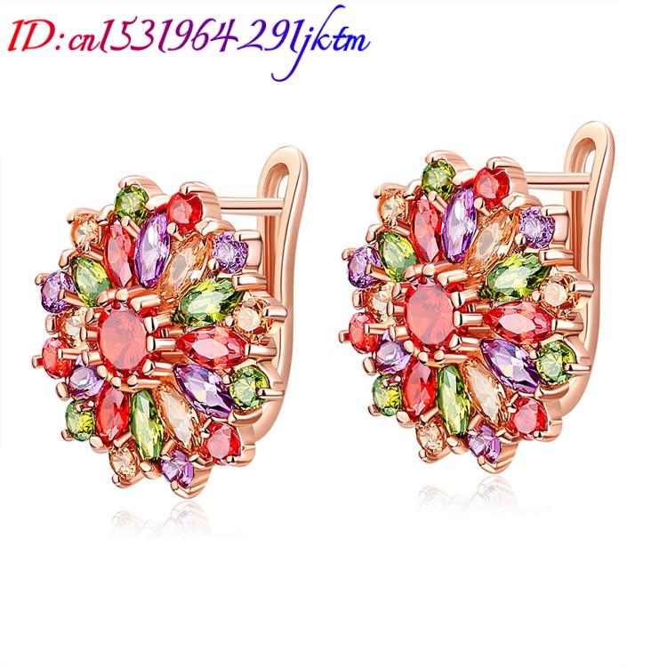 Natural Crystal Flower Earring - đánh giá và giá Gold Plated Jewelry
