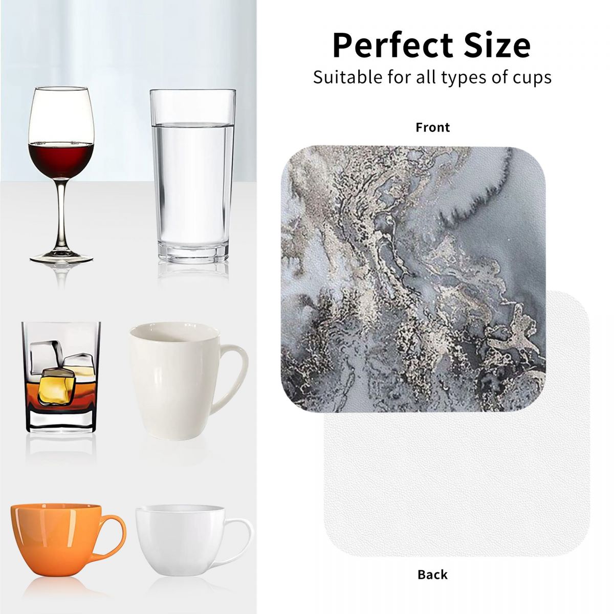 Grey And Silver Marbl Coasters - đánh giá và giá Marble Coaster Set